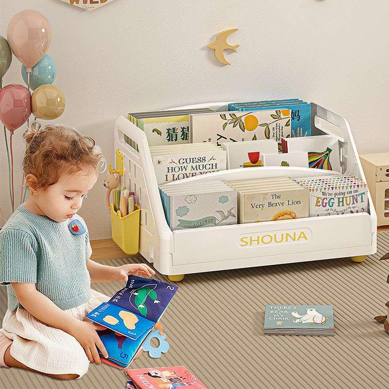 儿童绘本架宿舍收纳架小型桌面置物架分层架可折叠家用阅读区书架
