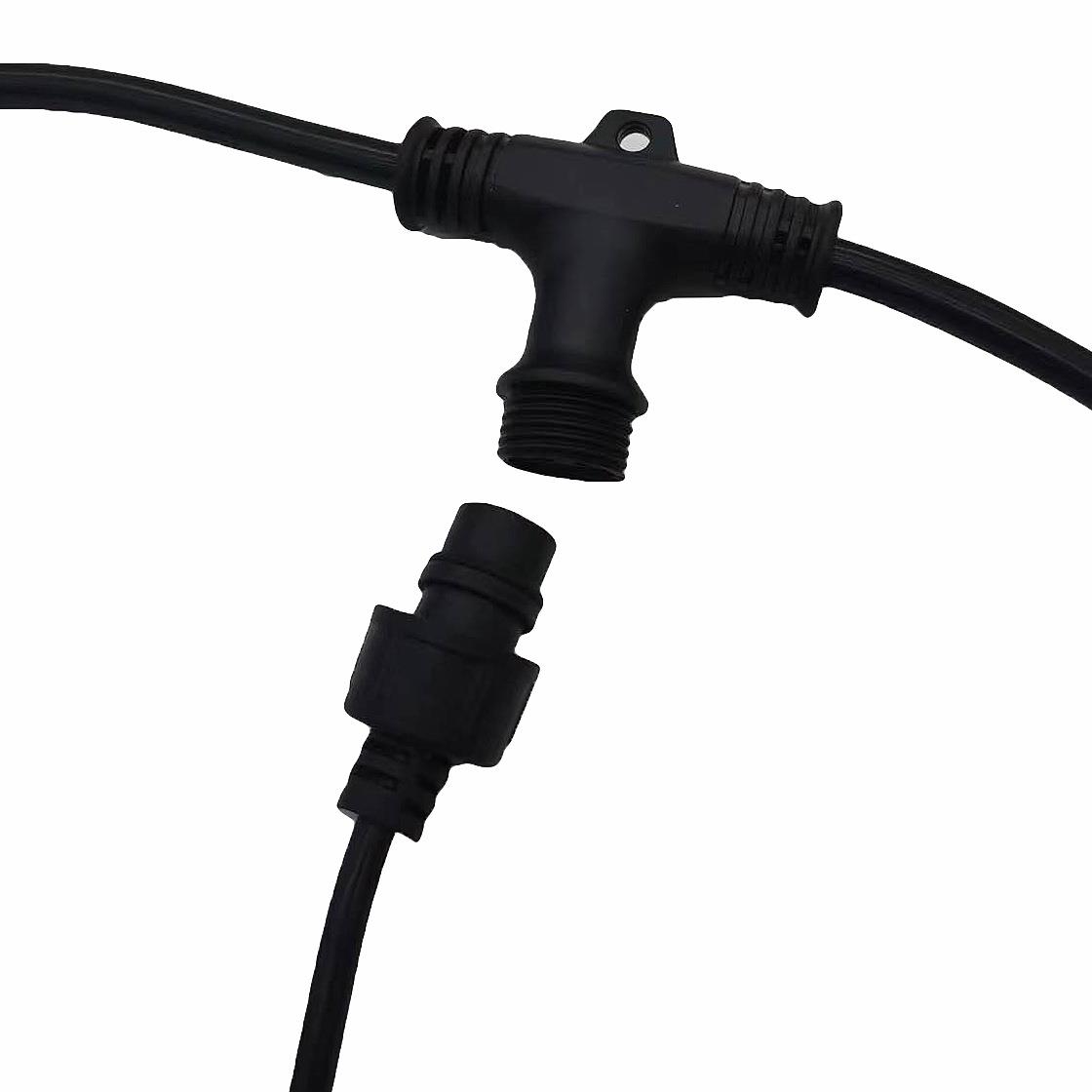 灯串延长线亮化工程专用大功率灯4平方灯串线上三通母头分流器