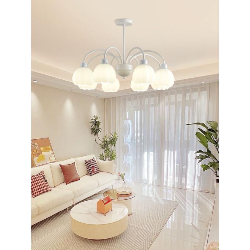 北欧奶油南瓜铃兰花客厅灯餐厅吊灯法式田园简约公主房卧室灯具