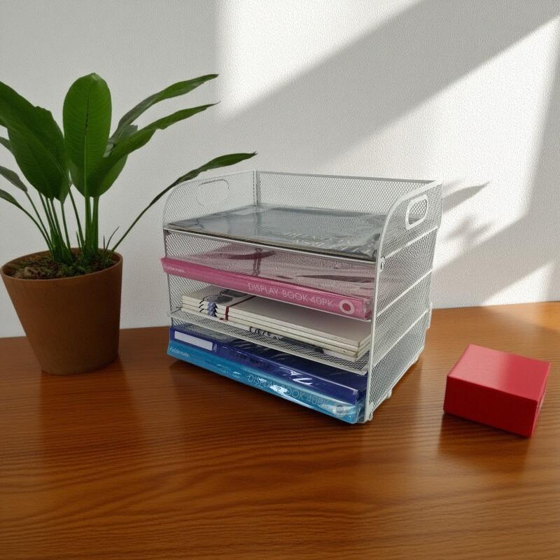 金属文件框文件架办公室铁质四五六多层文件夹档案收纳盒书架立式