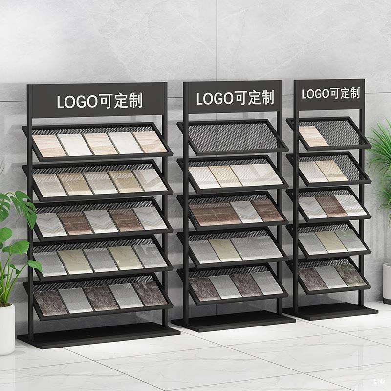摆放石材立式货架橱柜落地石英玻璃样品展架铝扣板地砖瓷砖展示架