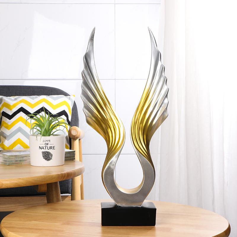 现代创意家居酒柜天使之翼摆件轻奢办公室客厅电视柜装饰品工艺品