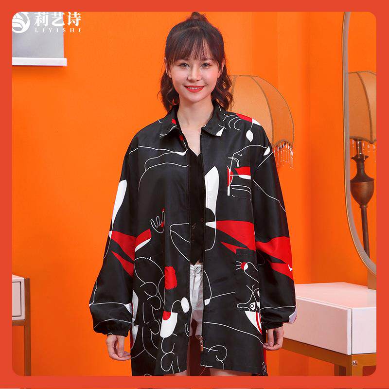 △美发理发师工服烫染发罩衣发廊助理围裙中工小工作服防水技师服