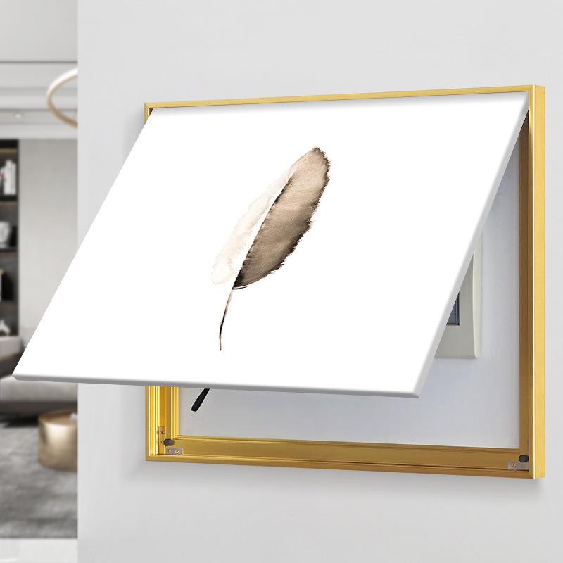 北欧风格电表箱装饰画羽毛现代简约弱电箱遮挡超薄电闸电源网线盒