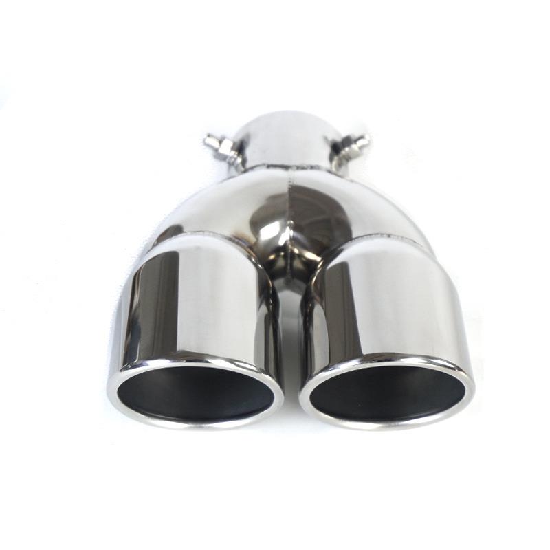 不锈钢排气管厂家76mm双出直款弯款多色一出二汽车改装尾喉