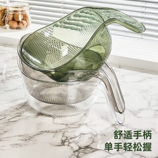 米淘个护带菜 筛淘 米3盆淘沥水篮个 手柄厨房家用洗水果工具装