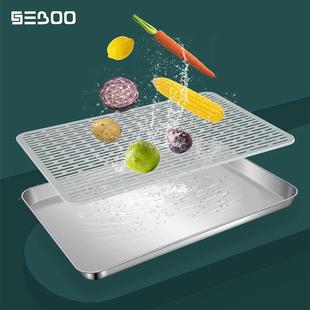 茶水盘简约中方漏 EO用家用30锈钢4形盘加B厚19210托不O盘家S沥式
