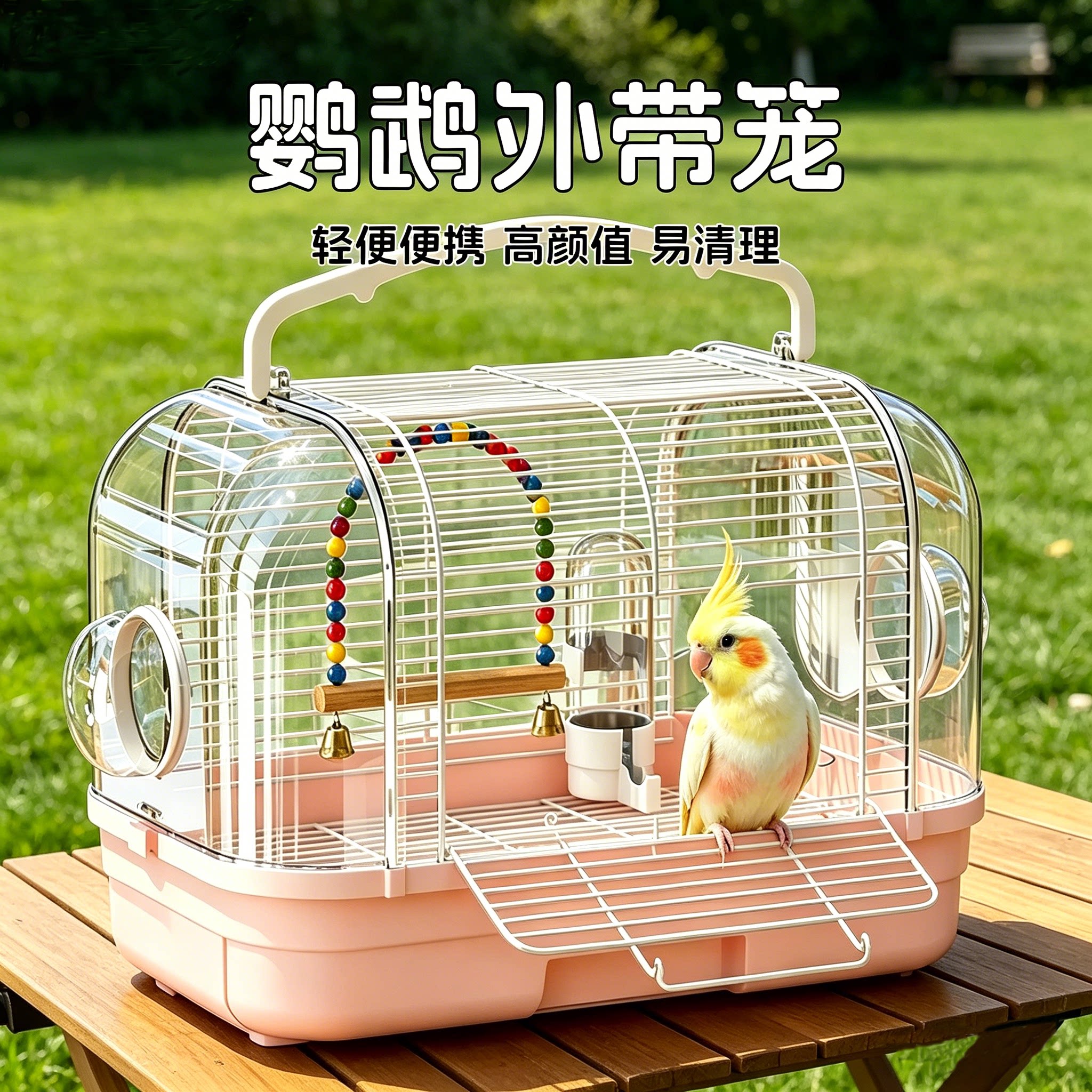 鹦鹉外出笼便携轻巧外带鸟笼子图片