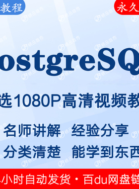 PostgreSQL视频教程全集 下单秒发