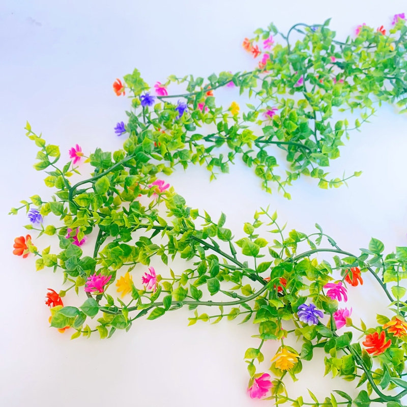 尤加利藤条壁挂式藤条空调管装饰桉树叶藤蔓绿色植物人造仿真绿植