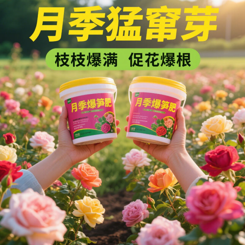 月季爆笋肥月季花玫瑰专用水溶肥促新芽养花苞高钾复合肥开花肥料