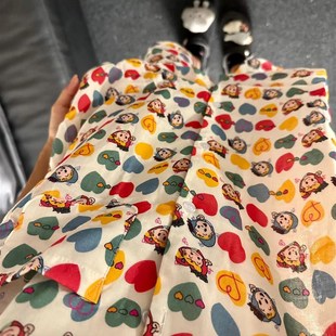 台湾EH 新款 夏季 夏 纯棉睡衣女短袖 卡通小众可S外穿家居服套装