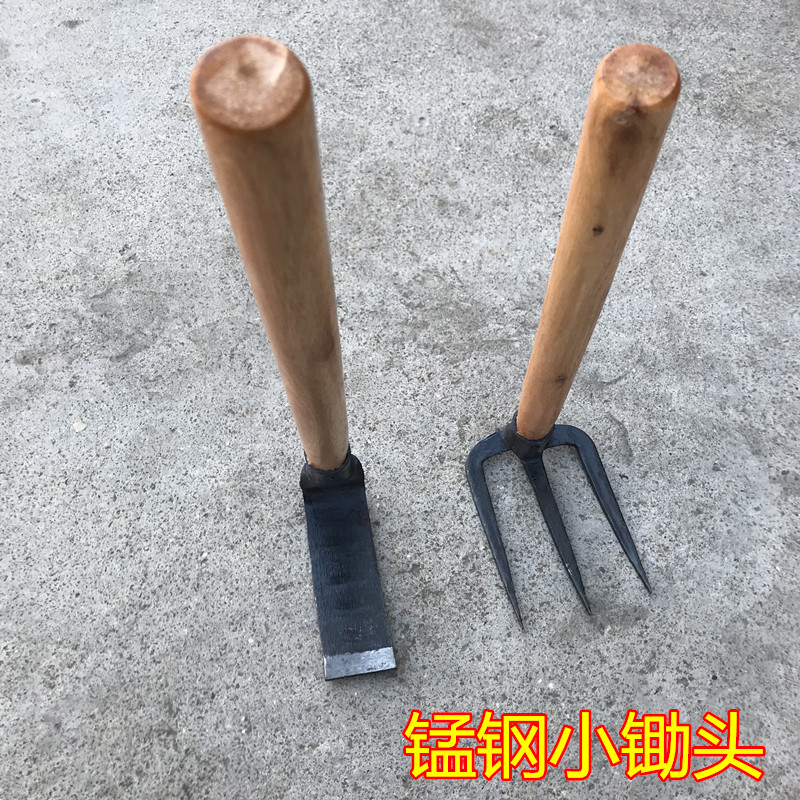 小锄头除草d农用工具种菜两用小型家用种花锄挖土园艺全钢户外神