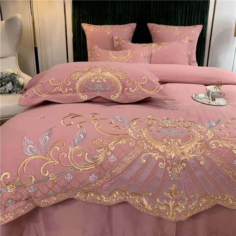 秋冬加厚全棉磨毛四件套纯棉欧式绣花高档结婚庆被单被套2020新品