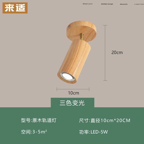 99CH现代简约原木风明装轨道吸顶射灯衣帽间过V道走廊餐厅客厅