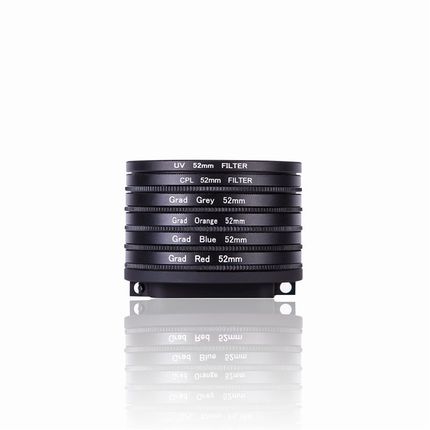 52mm CPL渐变红/蓝/橙/灰滤镜UV套装适用GoPro 5/7/9/10/11/12/13