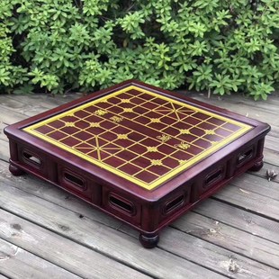 赞比亚紫檀三用棋桌围棋象棋多功能E茶桌红木家用实木小茶台茶几