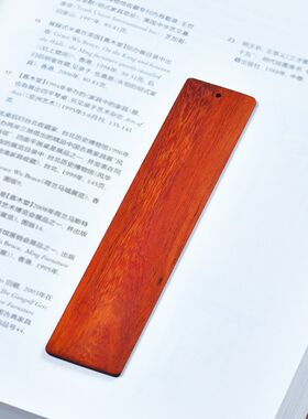 中国风复古木质红k木书签logo镂空图案木制创意工艺品商务礼品