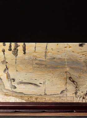 广西国画石天然奇石观赏石草花石方板中式摆件屏风客厅工艺品tw57