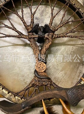 跨境生命之树摆件装饰q品设计家居庭院装修田园鼓创意艺术摆件树