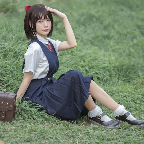 木之窝大码护奶裙日系JK制服百褶裙女学生卡奶裙背心裙