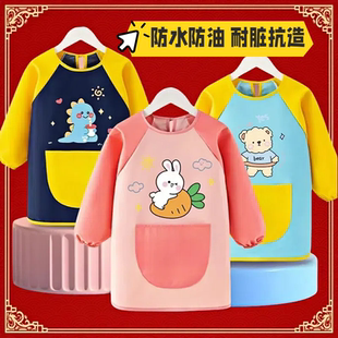 小学生练书法课毛笔字专用罩衣倒背衣服儿童绘画画防放水美术围裙