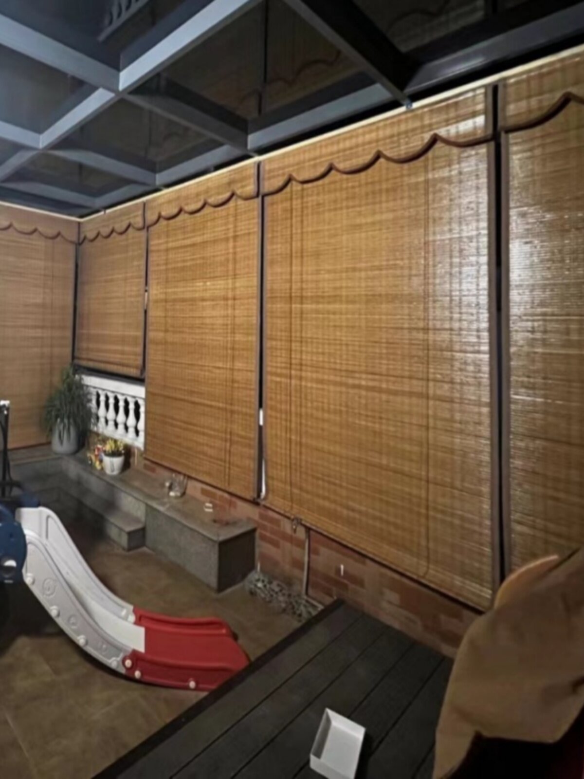 竹帘卷帘防水开放式阳台户外凉亭走廊遮阳隔热挡风挡雨防水防霉款