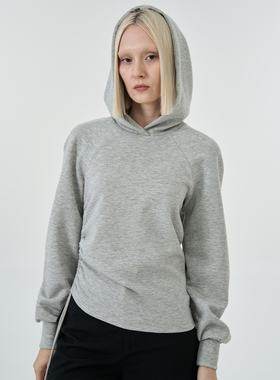 ROLLINGAGE 腰部不对称抽绳连帽卫衣