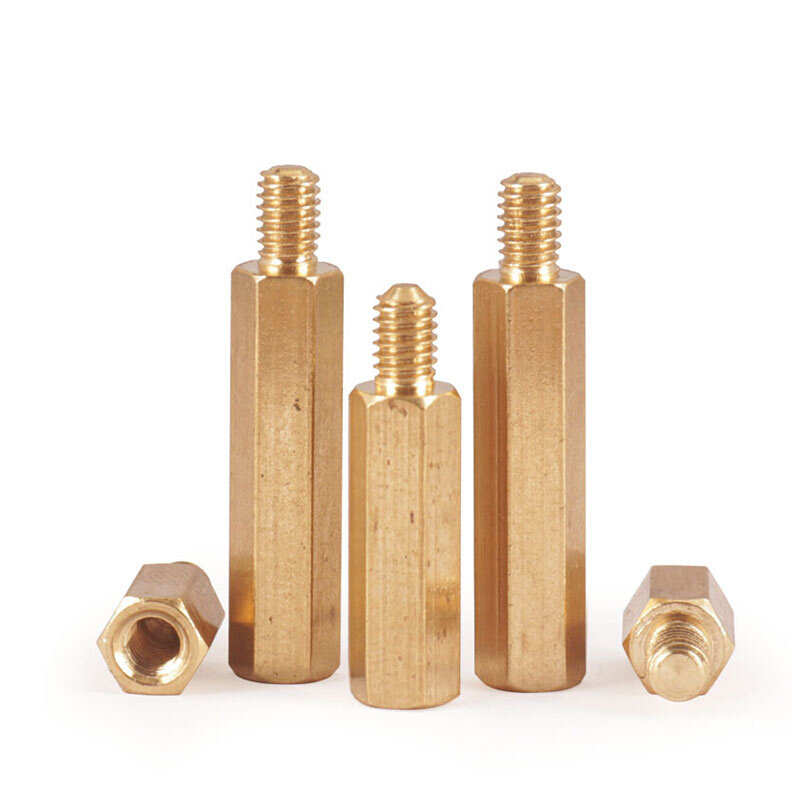 传家堡铜六角单头柱支撑柱铜螺丝柱单通间隔柱机箱隔离柱m3m4m5m6