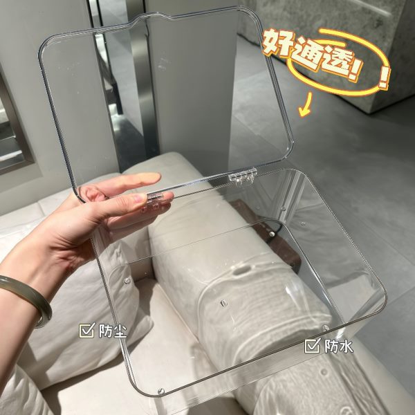 透明面膜收纳盒桌面置物架梳妆台化妆品护肤品筐盒子护肤整理箱