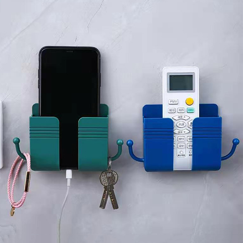 挂钩支架壁挂电视空调遥控板收纳盒床头墙壁手机充电支架置物挂架