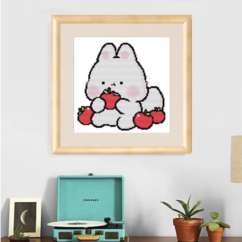 可爱卡通动物十字绣2024新款兔子学生新手初学者手工小件简单线绣