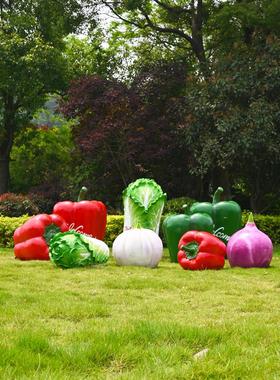 户外仿真蔬菜青椒萝卜茄子白菜生态公园田园乡村农场园林装饰摆件