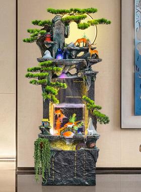 创意假山流水喷泉摆件中式客厅阳台落地鱼缸循环水生财办公室景观