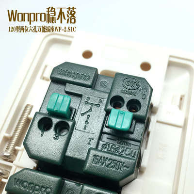 稳不落家用老式开关两位大板单控开关120*75型双开断电面板单控