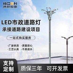 LED市电路灯杆市电道路双头双臂LED路灯户外景观路灯