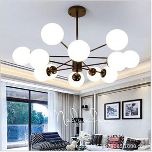 客厅吊灯美式现代简约创意魔豆分子灯家用卧室餐厅灯具服装店灯饰