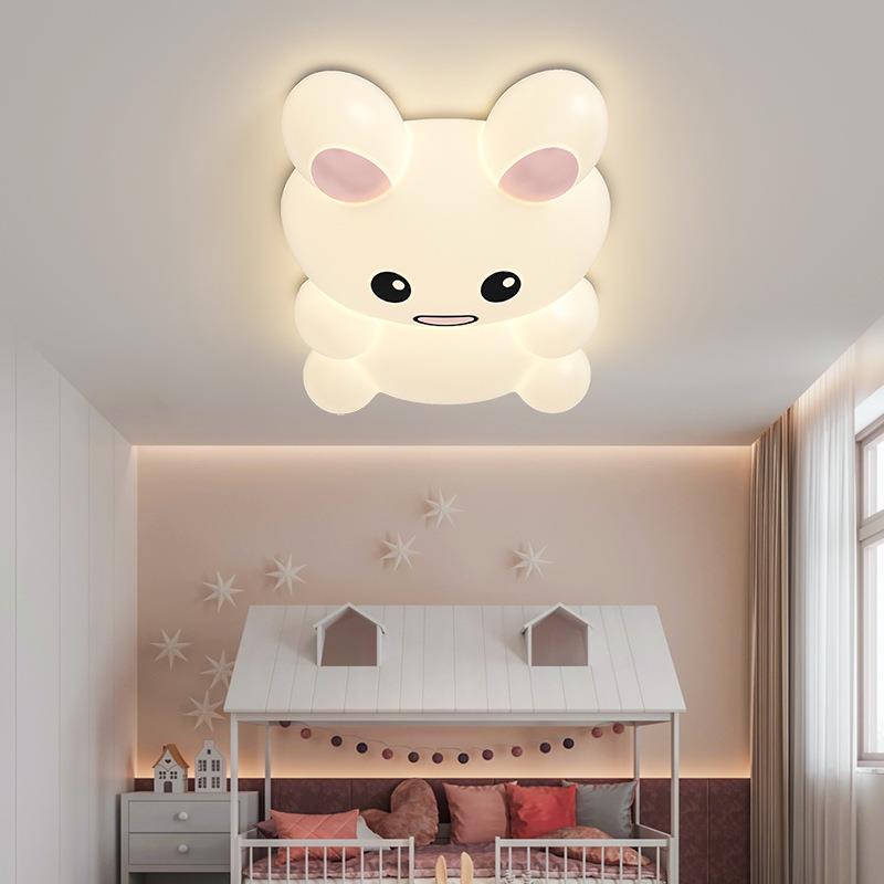 奶油风儿童卧室吸顶灯全光谱护眼书房灯公主房男孩女孩房间卡通灯