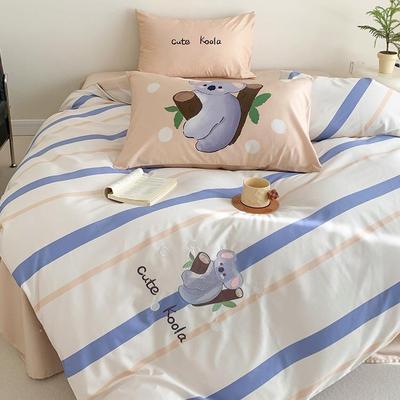 1卡通数码印花100s支长绒棉四件套纯棉被套床上用品全棉简约小清