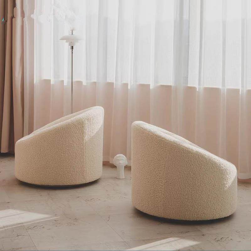 简约现代布艺单人小沙发时尚设计师款小户型阳台民宿卧室休闲沙发