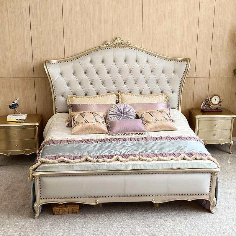 欧式别墅卧室新古典奢华实木雕花双人床主卧1.8米公主床家具