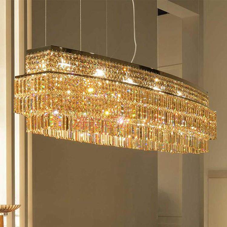后现代水晶吊灯大气客厅主灯创意长形餐厅灯吧台灯饰轻奢