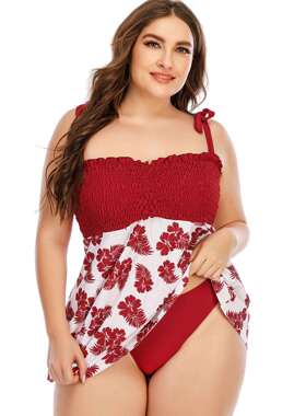 2021ebay新款分体加肥加大保守欧美女泳衣现货多色泳装