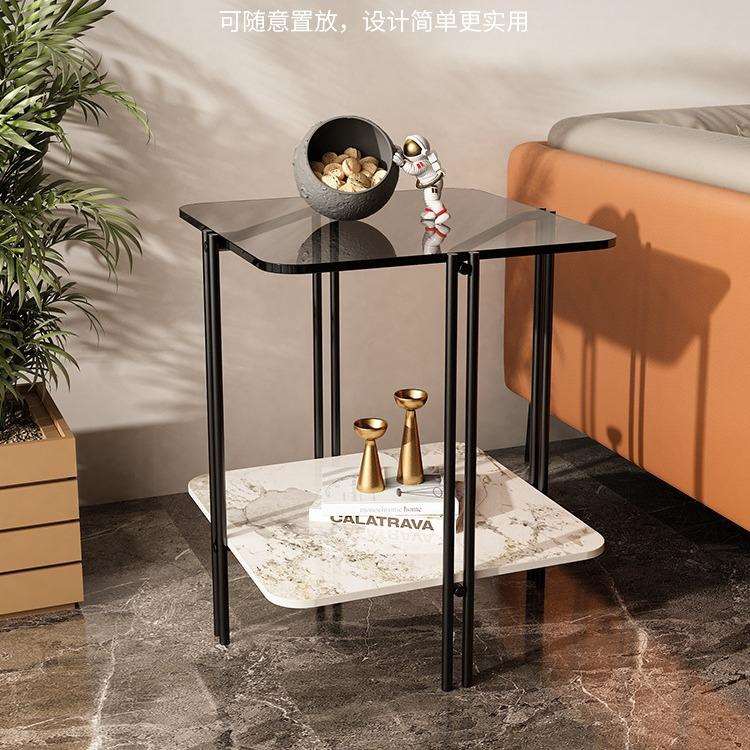 沙发边几简约家用客厅小户型创意小茶几玻璃桌子卧室床头边柜方桌