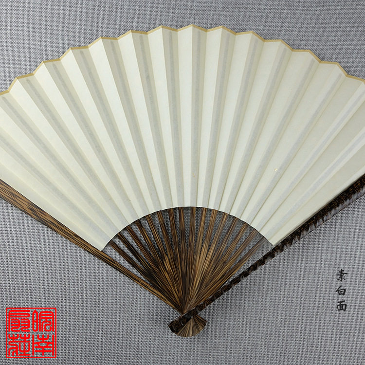 9.5寸18方棕竹苏工文玩折扇