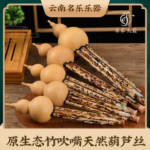 云南纯手工制作烫花工艺高端专业演奏级原生态竹吹嘴天然葫芦丝