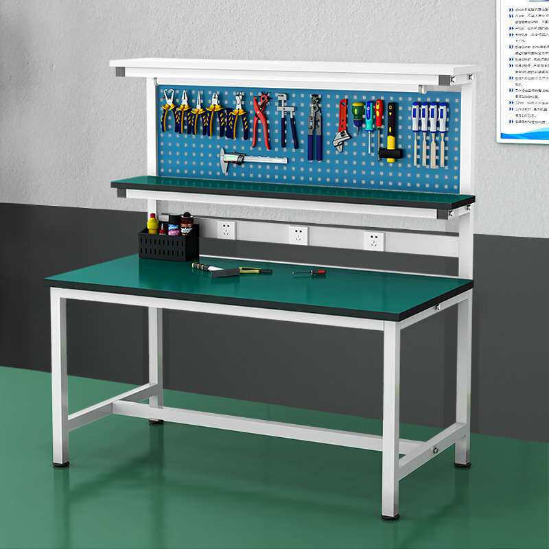 防静电工作台轻型三层带挂板维修桌实验室操作台带灯装配检修台