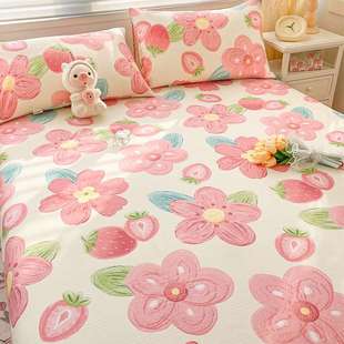 加厚老粗布纯棉100全棉床单单件棉麻被单单人帆布床笠三件套1.5米