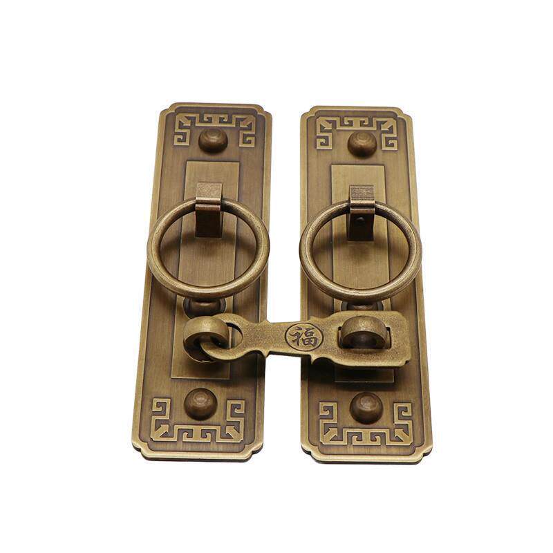 仿古大门拉手中式复古门锁门把手搭扣老式大门木门铜配件纯铜门环