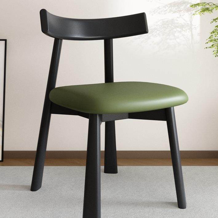 北欧实木餐椅家用餐桌靠背椅子意式极简中古设计师黑色家居餐凳w&